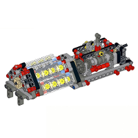 Mechanische Groep V16 cilindermotor afgestemd op 6 speed versnellingsbak MOC bouwstenen onderdelenpakket blokkenmodel DI