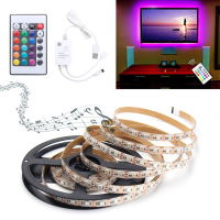 0.5M/1m/1.5M/2m/3m/4m Music Sound Activated Waterproof Rgb 5050 Led Strip Light Kit Dc5v
