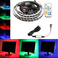 0.5M/1m/2m/3m/4m/5m Usb Rgb 5050 Non Waterproof Ws2812 Led Tv Strip Light+remote Control Kit Dc5v