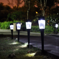 0.8W Solar Powered Plastic Outdoor Garden Led Landscape Light Path Lawn Yard Lamp