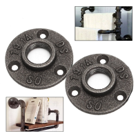 1/2 Or 3/4 Inch Black Flange Iron Pipe Floor Fitting Plumbing Threaded Three Holes Flange