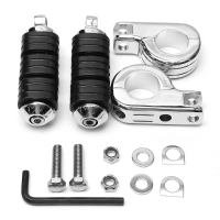 1.25 Inch/3.2Cm Chrome Rear Footrest Clamp Pair Short Foot Pegs For Motorcycle Atv Utv Scooter