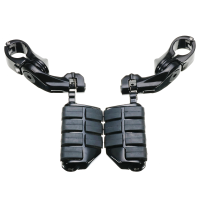 1.25Inch/32mm Black Foot Adjustable Peg Pedal Long Angled For Harley Davidson