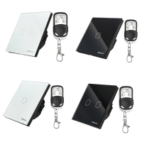1/2Gang Wireless Remote Control Smart Touch Dimmer Glass Panel Wall Light Switch Ac170 240v