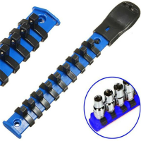 1/4 Inch Abs Mountable Socket Storage Rail Tray Holder Blue And Black