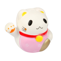 10 Cm Kawaii Fortune Cat Jumbo Squishy Charms Soft Buns keychains Cell Phone Strap Pendant Squishes Cartoon Cute Doll collection