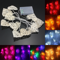 10 Led Rattan Heart String Fairy Lights Lamp Party Home Bedroom Xmas Wedding Decor