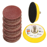 100Pcs 2 Inch Sander Paper Sanding Pad Polishing Pad With M6 Backer Plate