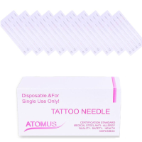 100Pcs Anti Allergy Stainless Steel Sterile Tattoo Needles Disinfected Safety