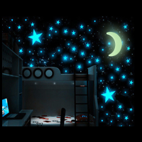 100Pcs Glow In The Dark Stars Sticker Beautiful 3d Diy Home Decal Art Luminous Wall Stickers