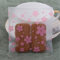 100Pcs Pink Transparent Cherry Blossoms Opp Wedding Candy Cookie Biscuits Cake Baking Packaging Bag