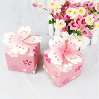 100Pcs Romantic Sakura Wedding Gift Boxes Favors Candy Boxes Wedding Birthday Supplies
