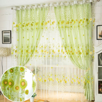 100X200cm Sunflower Tulle Voile Sheer Window Screen Bedroom Window Curtain