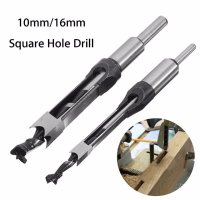 10Mm/16mm Square Hole Saw Auger Drill Bit Mortising Chisel Auger Drill Bit Wood Working Tool