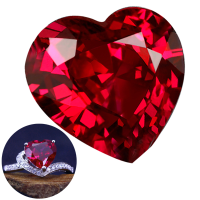10Mm Dianond Heart Artificial Zircon Pigeon Blood Red Ruby Gemstones Jewelry Diy Making