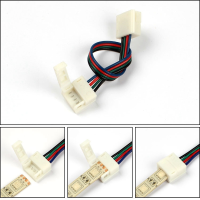 10Mm Width 4 Pin Solderless Connectors Extension Cable Wire For Rgb Led Strip