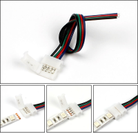 10Mm Width Pcb 4 Pin Solerless Wire Connector For Non Waterproof Rgb Led Strip