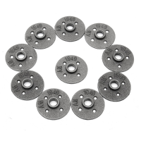 10Pcs 1/2 Inch Malleable Iron Floor Flange Steel Iron Pipe Fitting Wall Mount