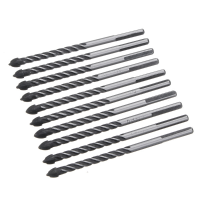 10Pcs 1/4 Inch Tungsten Carbide Drill Bit Set Ceramic Wall Tile Glass Cross Spear Point Drill Bit