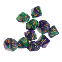 10Pcs 10 Sided Dice D10 Polyhedral Dices Table Games EDC Gadget Playing Multisided Dice Table Games