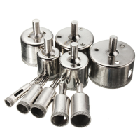 10Pcs 10mm 50mm Diamond Hole Saw Drill Bit Set Tile Ceramic Glass Porcelain Marble Hole Saw