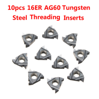 10Pcs 16er Ag60 Carbide Inserts Tungsten Steel Threading Inserts Turning Tool Blades