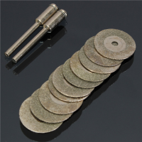 10Pcs 20mm Emery Diamond Coated Double Side Cutting Disc With 2 Joint Lever