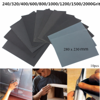 10Pcs 230mm X 280mm Silicon Carbide Waterproof Sandpaper 240 2000 Grit Sanding Sheets