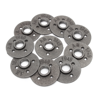 10Pcs 3/4 Inch Black Flange Dn20 Four Holes Flange Iron Pipe Floor Fitting Plumbing Threaded Flange