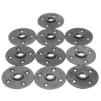 10Pcs 3/4 Inch Malleable Iron Floor Flange Steel Iron Pipe Fitting Wall Mount