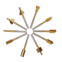 10Pcs 3mm Titanium Coated Hss Router Bit Set 3mm Shank Burr Rotary File Wood Milling Cutter Tool