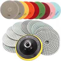 10Pcs 4 Inch 50 To 6000 Grit Diamond Polishing Pads For Granite Marble Polish