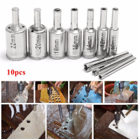 10Pcs 5 22mm Diamond Hole Saw Drill Bit Set Tile Ceramic Glass Porcelain Marble Drill Bits