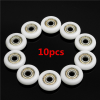 10Pcs 5*23*7mm Nylon Plastic Carbon Steel Bearings Pulley Wheels Embedded Groove Ball Bearings