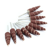 10Pcs 54mm Long Cone Deburring Flap Sanding Polishing Wheel For Rotary Tool