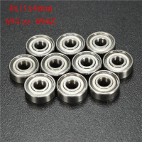 10Pcs 694zz 4x11x4mm Ball Bearings Deep Groove Double Shielded Miniature Ball Bearing