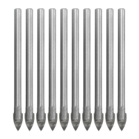 10Pcs 6mm Spear Point Head Drill Bits Carbide Ceramic Marble Tile Glass Drill Bit Set