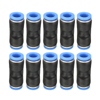 10Pcs Air Pneumatic Od 1/4 Inch Straight Union Push To Connect Fitting