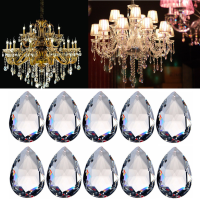 10Pcs Clear Chandelier Glass Crystal Lighting Prisms Hanging Drops Pendants 38mm