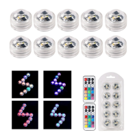 10Pcs Colorful Remote Led Submersible Candle Light Waterproof Table Lamp For Wedding Party Chirstmas