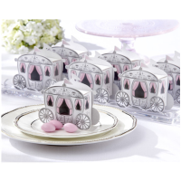10Pcs Cute Enchanted Carriage Favor Boxes Wedding Party Candy Box
