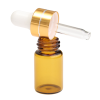 10Pcs Empty Essential Oil Refillable Bottles 3ml Amber Glass Dropper Travel Vials Skin Care Tools