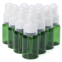 10Pcs Empty Green Glass Refillable Bottles Dropper Essence Essential Oil Liquid Container 35ml