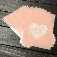 10Pcs Lace Heart Clear Cellophane Cookie Wedding Candy Party Bags