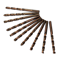 10Pcs M35 1/4 Inch Shank Triangle Shank Cobalt Twist Drill Bits