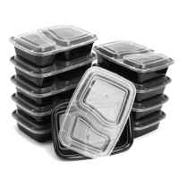 10Pcs Microwave Safe Food Containers Pp Takeaway Storage Lids Lunch Box 950ml