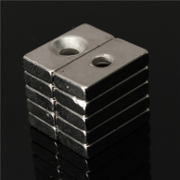 10Pcs N35 Strong Block Cuboid Permanent Neodymium Magnets 20x10x4mm With 4mm Hole