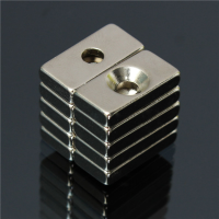 10Pcs N52 20x10x4mm Strong Magnets 4mm Hole Rare Earth Neodymium Magnets