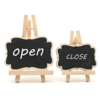 10Pcs/set Mini Wooden Triangle Stand Message Blackboard Memo Crafts Office Decoration Supplies