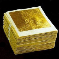 10Pcs Sheets Gold Foil 24k Gold Leaf Foil Sheets 4.33X4.33Cm